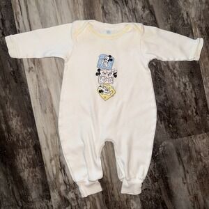 Vintage Disney Babies One Piece Romper Minnie Mickey Mouse Kidcore Small 0-10 Lb